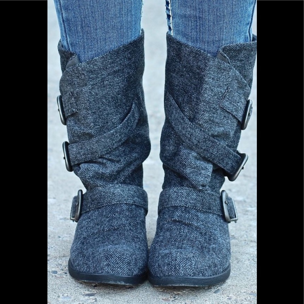 Blowfish Malibu Gray Soft Herringbone Boot